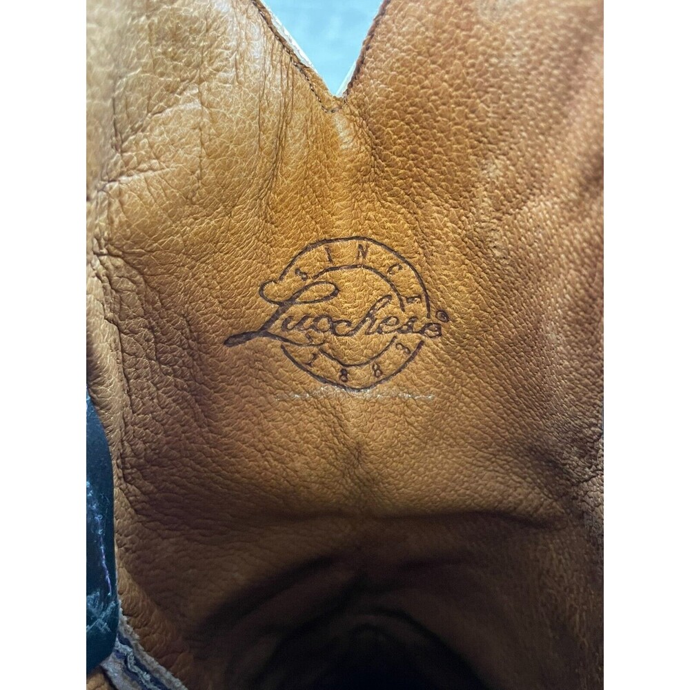 Lucchese Purple and Black Western Heeled Boots - Picture 12 of 14